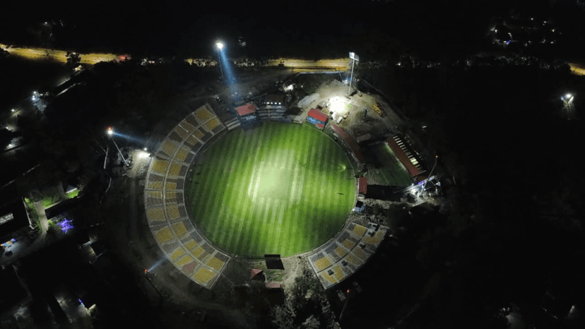 TU Cricket Ground lights up for first-ever full floodlight test